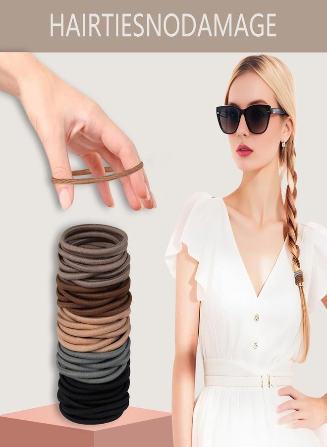 suniya Hair Ties for women 4 popular styles Hair Elastics (15pcs No Damage Hair Ties 50pcs High Elastic Ties 15pcs Ponytail Holders 12 Satin Scrunchies) Pain-free No Crease multiple colors for all hair types - Image 4